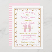 Personalisiert Baby Girl Pink und Gold Baby Dusche
