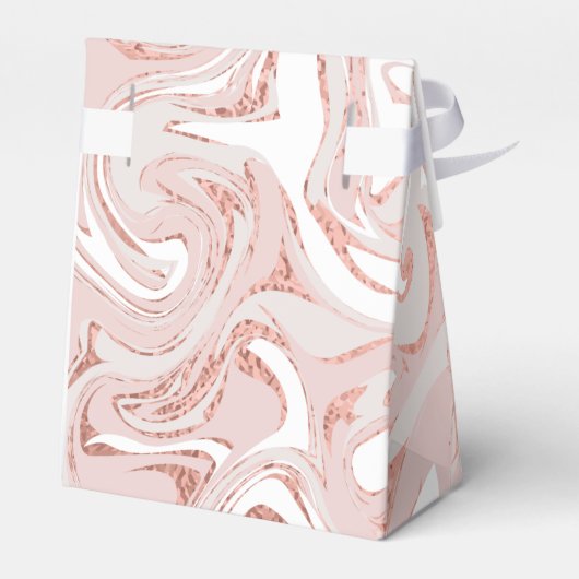 Personalisiert Baby Girl Rose Gold Marmor Taufe Geschenkschachtel (Rückseite)