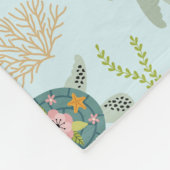 Personalisiert Baby Girl Turtle | 60 x 80 Fleecen Fleecedecke (Ecke)