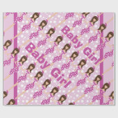 Personalisiert Baby Girl Wrapping Paper Geschenkpapier (Flach)