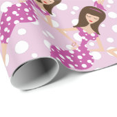 Personalisiert Baby Girl Wrapping Paper Geschenkpapier (Rolleneckpunkt)