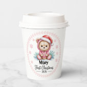 Personalisiert Baby Girl's First Christmas Cups - Pappbecher (Rückseite)