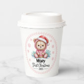 Personalisiert Baby Girl's First Christmas Cups -  Pappbecher (Vorderseite)