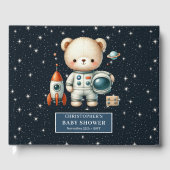 Personalisiert Baby Guest Book Teddy Bear Astronau Gästebuch (Vorderseite)