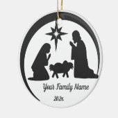 Personalisiert Baby Jesus Manger Weihnachtsfeierta Keramik Ornament (Links)