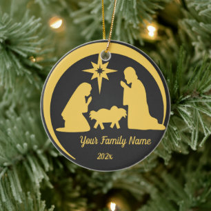 Personalisiert Baby Jesus Manger Weihnachtsfeierta Keramik Ornament