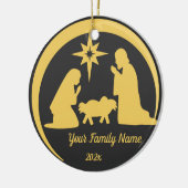 Personalisiert Baby Jesus Manger Weihnachtsfeierta Keramik Ornament (Links)