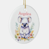 Personalisiert Baby Koala Bear Weihnachten Keramik Ornament (Rechts)
