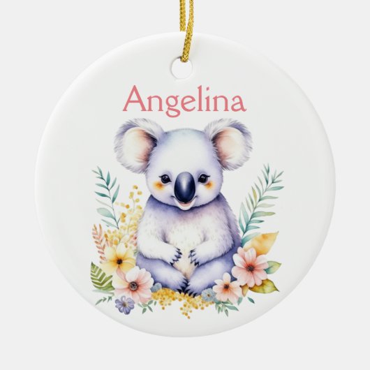 Personalisiert Baby Koala Bear Weihnachten Keramik Ornament (Vorne)