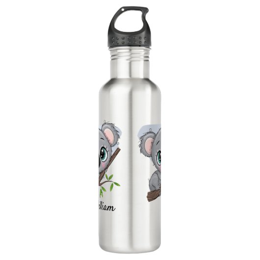 Personalisiert Baby Koala Edelstahlflasche (Vorderseite)