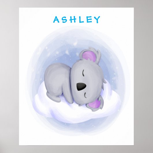 Personalisiert Baby Koala Poster (Vorne)
