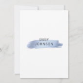 Personalisiert Baby Liebe Blue White Boy Babydusch Einladung (Rückseite)