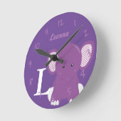 Personalisiert Baby Lilac Round Clock Runde Wanduhr (Winkel)
