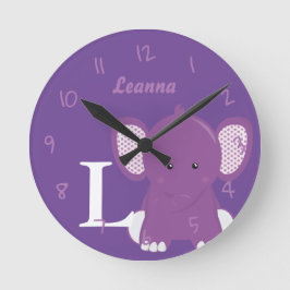 Personalisiert Baby Lilac Round Clock Runde Wanduhr