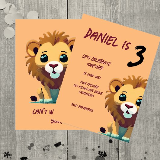 Personalisiert Baby Lion Party Einladung