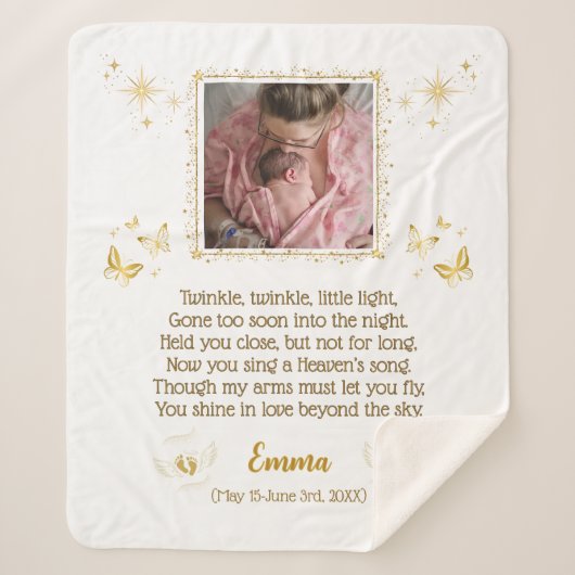 Personalisiert Baby Memorial Sherpa Blanket Sherpadecke (Vorderseite)
