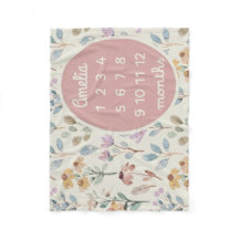 Personalisiert Baby Milestone Blanket Girl