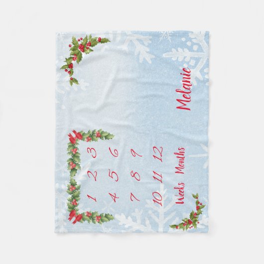 Personalisiert Baby Milestone Fleecedecke (Vorderseite)