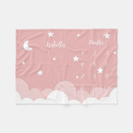 Personalisiert Baby Milestone Fleecedecke (Vorderseite (Horizontal))