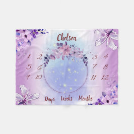 Personalisiert Baby Milestone Fleecedecke