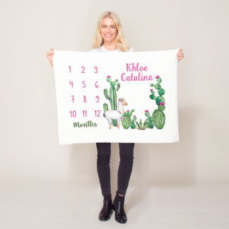 Personalisiert Baby Monthly Meilenstein Maßgeschne Fleecedecke