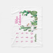 Personalisiert Baby Monthly Meilenstein Maßgeschne Fleecedecke (Vorderseite)