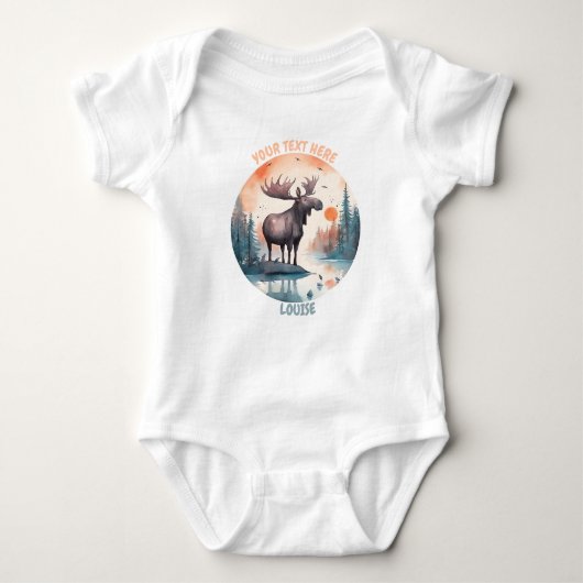 Personalisiert Baby Moose Baby Strampler (Vorderseite)