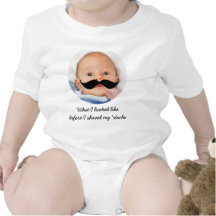 Personalisiert Baby Mustache Foto Shirt