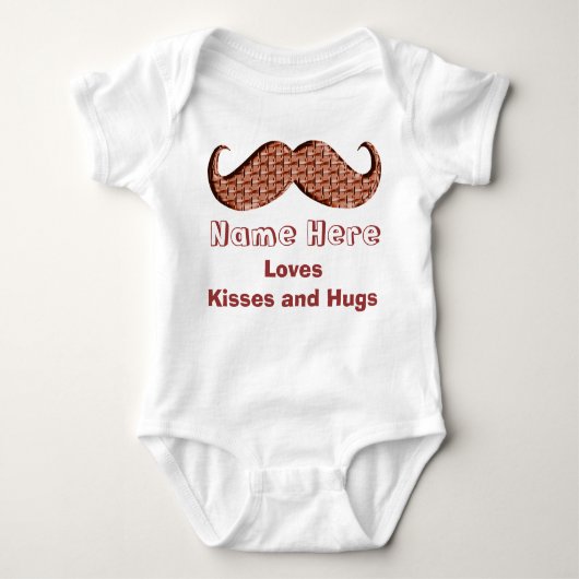 Personalisiert Baby Mustache Kleidung One Stück Baby Strampler (Vorderseite)