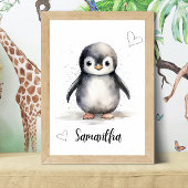 Personalisiert Baby Penguin Kinderzimmer Wall Art Poster