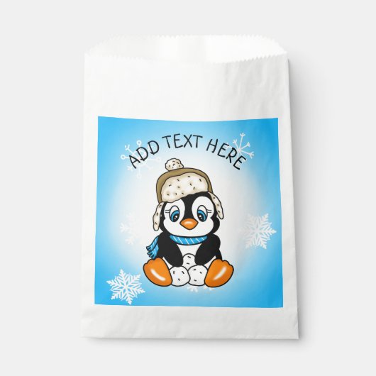 Personalisiert Baby Pinguin Favoriten Geschenktütchen (Vorderseite)