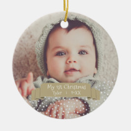 Personalisiert Baby`s First Christmas Foto Keramik Ornament