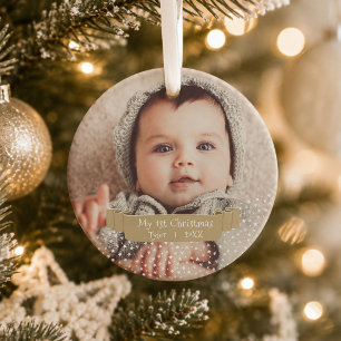 Personalisiert Baby`s First Christmas Foto Ornament