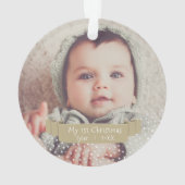 Personalisiert Baby`s First Christmas Foto Ornament (Rückseite)