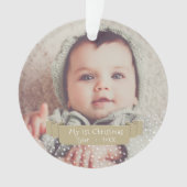 Personalisiert Baby`s First Christmas Foto Ornament (Vorderseite)