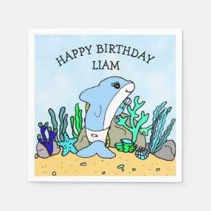 Personalisiert Baby Shark Birthday Serviette