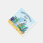 Personalisiert Baby Shark Birthday Serviette (Ecke)