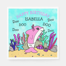 Personalisiert Baby Shark Birthday Serviette