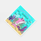 Personalisiert Baby Shark Birthday Serviette (Ecke)