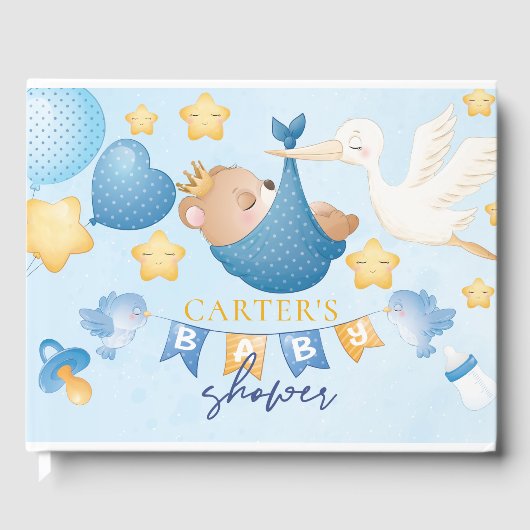 Personalisiert Baby Shower Baby Bär Gästebuch (Vorderseite)