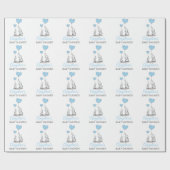 Personalisiert BABY SHOWER Blue Elephant BOY Geschenkpapier (Flach)