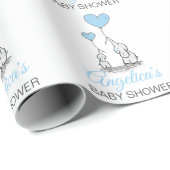Personalisiert BABY SHOWER Blue Elephant BOY Geschenkpapier (Rolleneckpunkt)