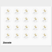 Personalisiert | Baby Shower Moon Stars Wolken Runder Aufkleber (Blatt)