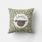 Personalisiert Baby Sloth Greenery Kissen (Rückseite)
