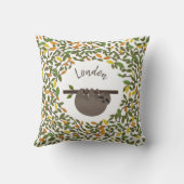 Personalisiert Baby Sloth Herbst Grünkissen Kissen (Rückseite)