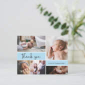 Personalisiert Baby Taufe Danke Foto Collage Postkarte (Stehend Vorderseite)