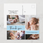 Personalisiert Baby Taufe Danke Foto Collage Postkarte (Vorne/Hinten)