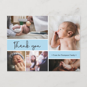 Personalisiert Baby Taufe Danke Foto Collage Postkarte
