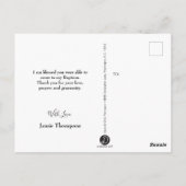 Personalisiert Baby Taufe Danke Foto Postkarte (Rückseite)