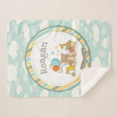 Personalisiert Baby Teddy Bear Giraffe Rubber Duck Sherpadecke (Vorderseite (Horizontal))